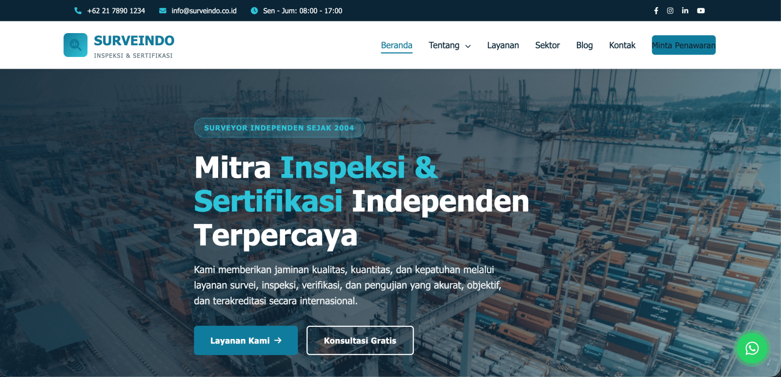 Template Website Perusahaan Surveyor & Inspeksi