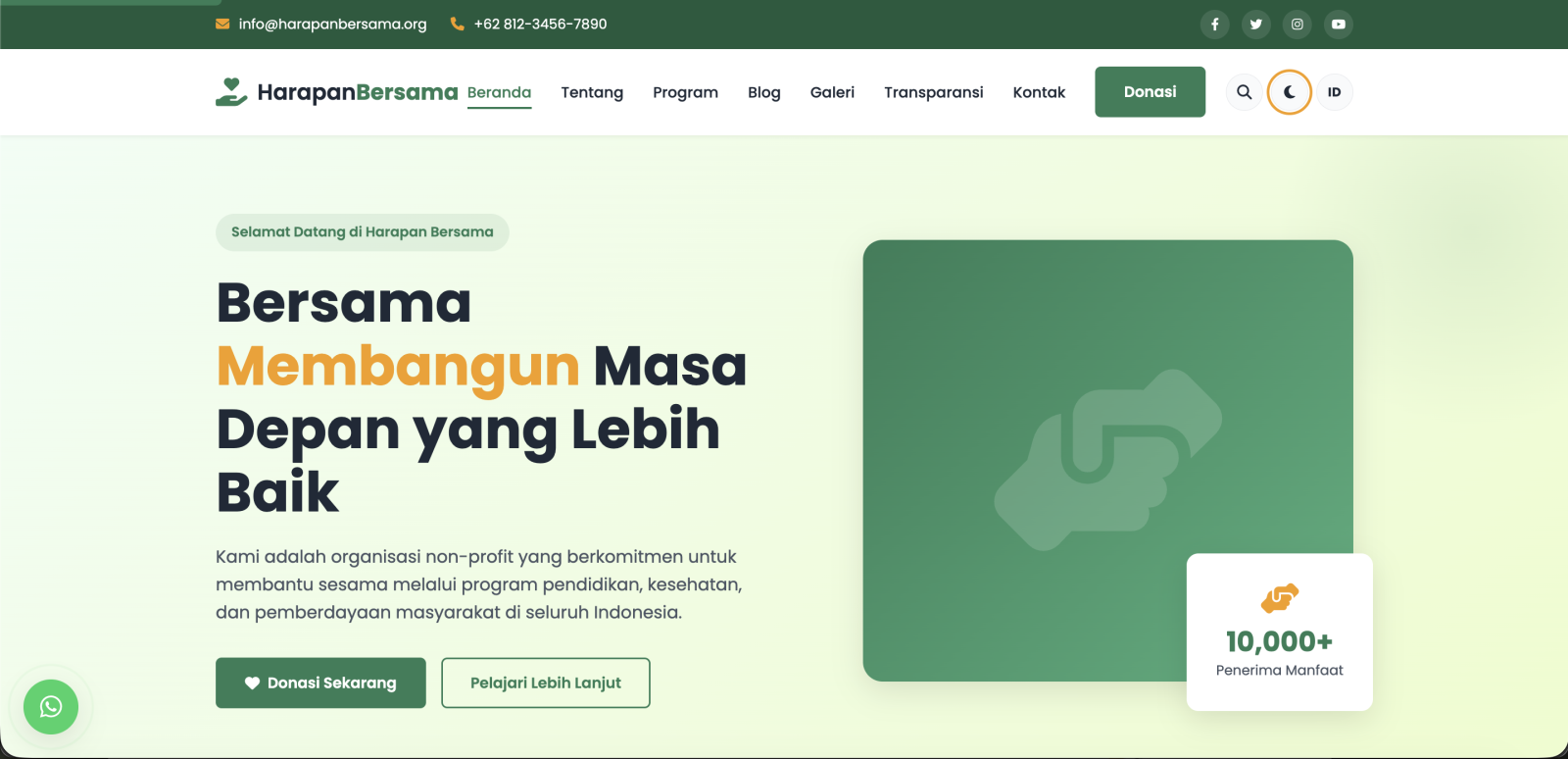 Template Website Yayasan Non-Profit Responsif 14 Halaman HTML5
